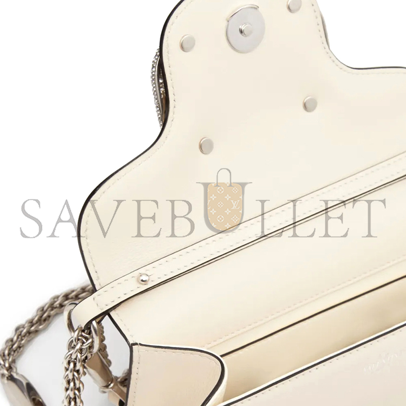 VALENTINO LOCÒ SMALL SHOULDER BAG IN LIGHT IVORY WHITE 1W2B0K53KNT (19*10.5*5cm)